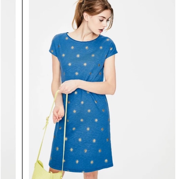 Boden Paulina Jersey Dress in Blue Size 10 - Picture 2 of 13